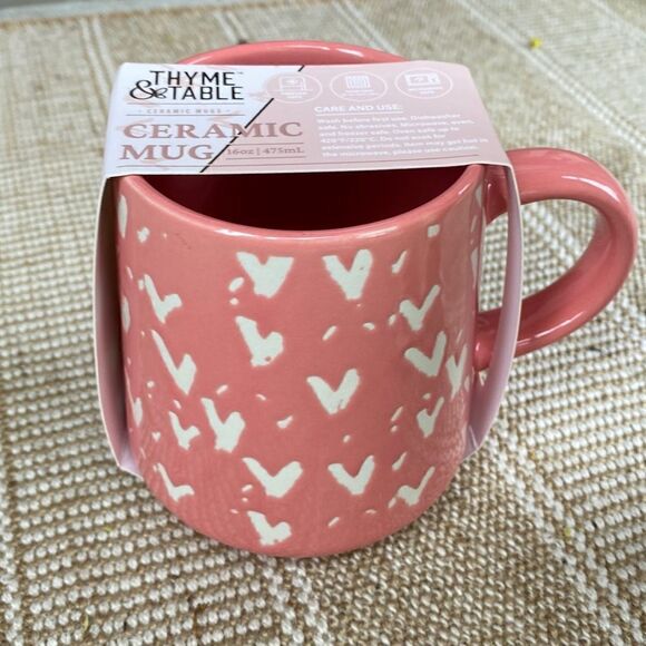 Thyme & Table Ceramic Heart Mug 16 ounces - Picture 3 of 8